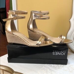 Calvin Klein Gold Wedge Sandals